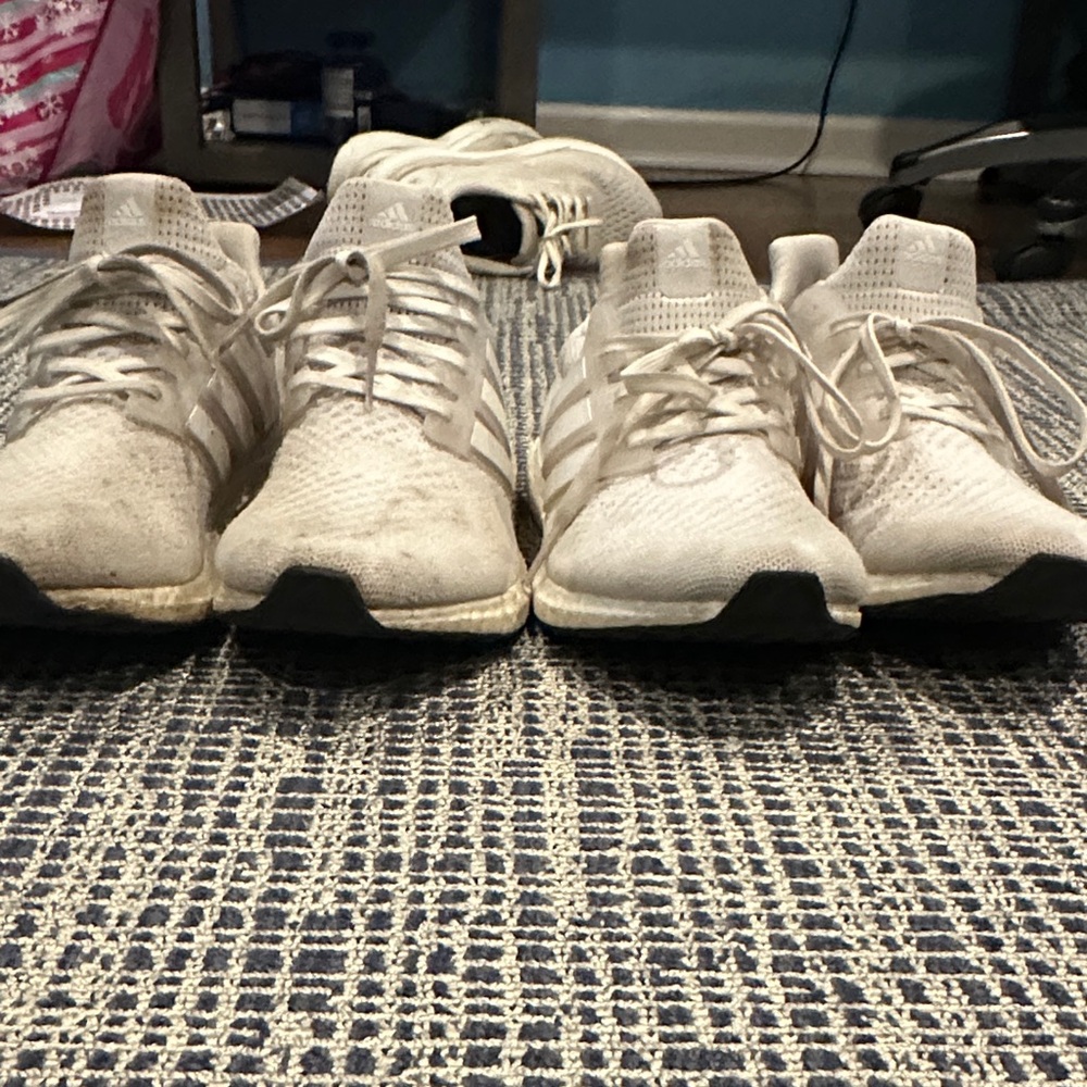 2 Pairs of white ultraboost